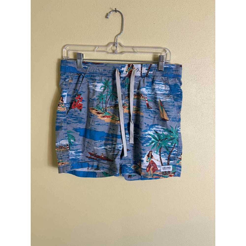 Banks Journal Mens Hawaiian Print Swim Trunks Beach‎ Surf Shorts Size 32